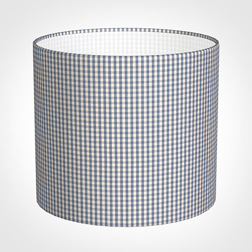 35cm Medium Cylinder Shade in Blue Longford Gingham