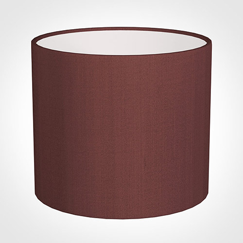 40cm Medium Cylinder Shade in Old Red Faux Silk