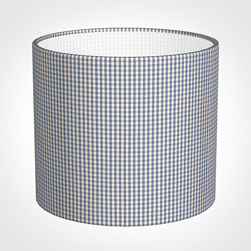 40cm Medium Cylinder Shade in Blue Longford Gingham