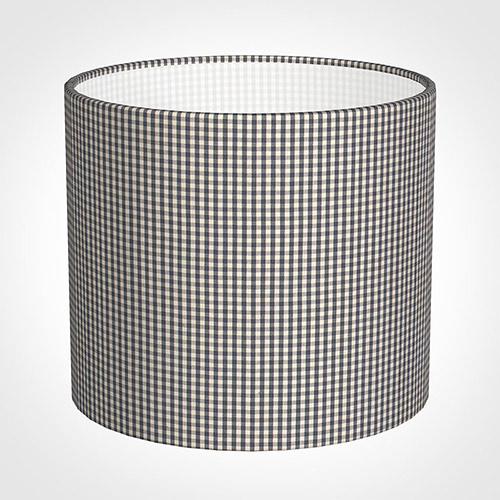 40cm Medium Cylinder Shade in Grey Longford Gingham