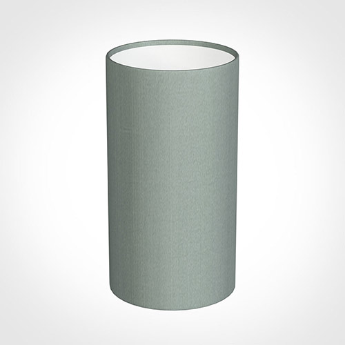 13cm Narrow Cylinder Shade in Aquamarine Faux Silk