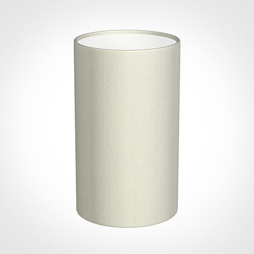 15cm Narrow Cylinder Shade in Pearl Faux Silk
