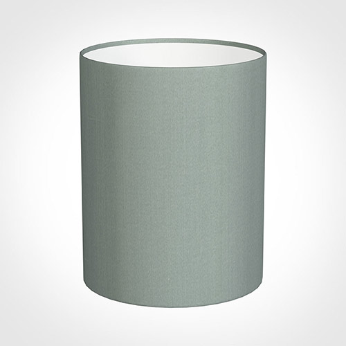 20cm Narrow Cylinder Shade in Aquamarine Faux Silk
