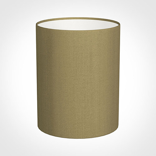 20cm Narrow Cylinder Shade in Dull Gold Faux Silk