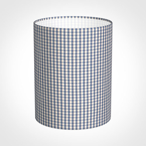 20cm Narrow Cylinder Shade in Blue Longford Gingham