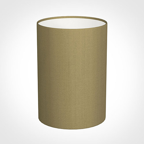 25cm Narrow Cylinder Shade in Dull Gold Faux Silk