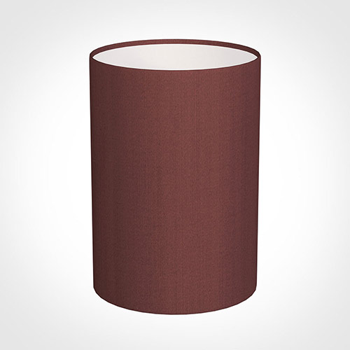 25cm Narrow Cylinder Shade in Old Red Faux Silk