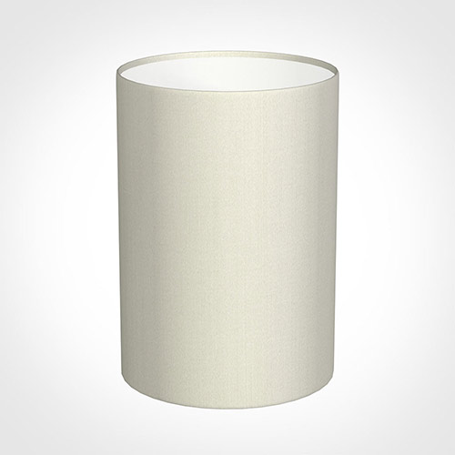 25cm Narrow Cylinder Shade in Pearl Faux Silk