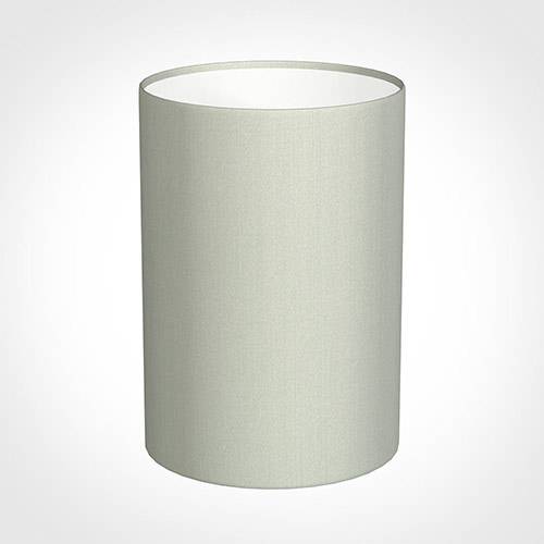 25cm Narrow Cylinder Shade in Soft Grey Faux Silk
