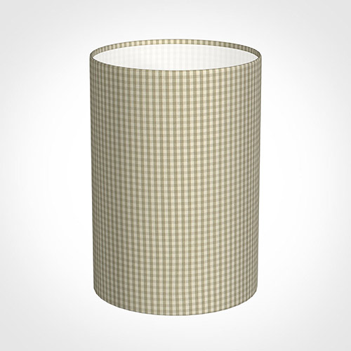 25cm Narrow Cylinder Shade in Natural Longford Gingham