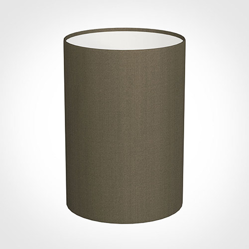25cm Narrow Cylinder Shade in Bronze Brown Silk