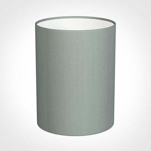 30cm Narrow Cylinder Shade in Aquamarine Faux Silk