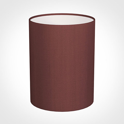 30cm Narrow Cylinder Shade in Old Red Faux Silk