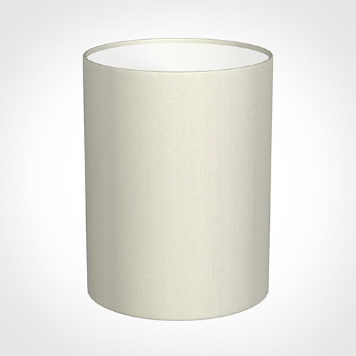 30cm Narrow Cylinder Shade in Pearl Faux Silk