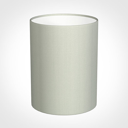 30cm Narrow Cylinder Shade in Soft Grey Faux Silk