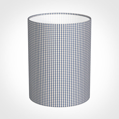 30cm Narrow Cylinder Shade in Blue Longford Gingham