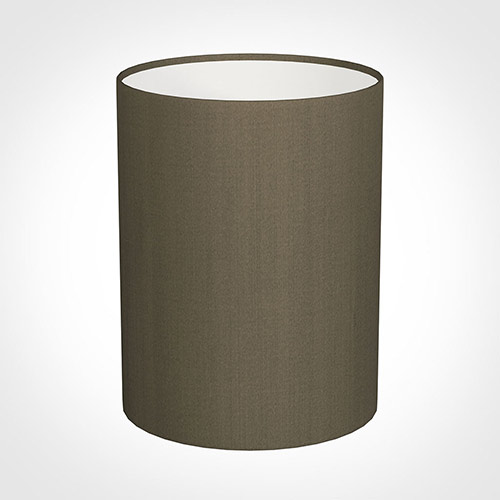 30cm Narrow Cylinder Shade in Bronze Brown Silk