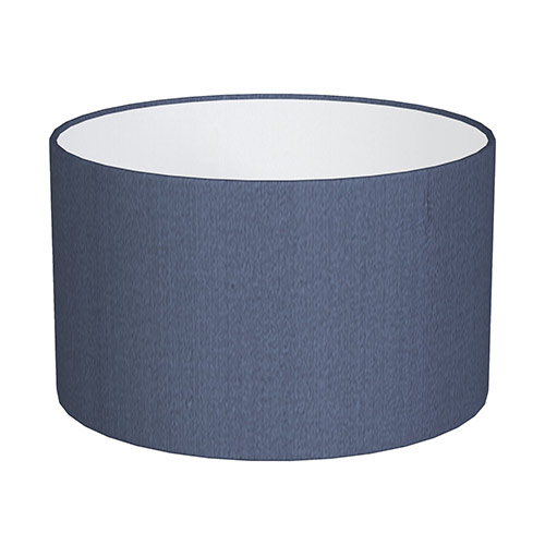 20cm Wide Cylinder Shade in Blue Faux Silk