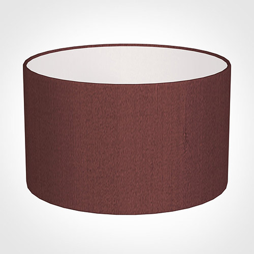 20cm Wide Cylinder Shade in Old Red Faux Silk