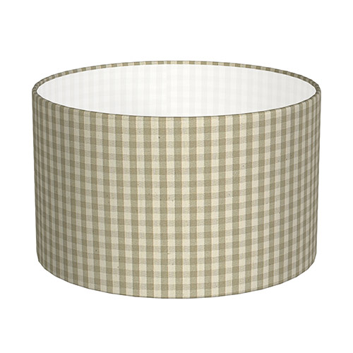 20cm Wide Cylinder Shade in Natural Longford Gingham