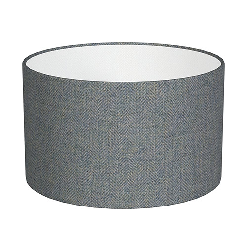 20cm Wide Cylinder in Blue Herringbone Lovat Tweed