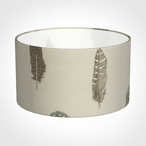 25cm Wide Cylinder Shade in Stone Featherdown