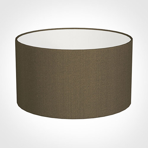 25cm Wide Cylinder Shade in Bronze Faux Silk