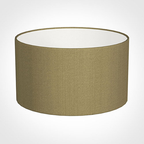 25cm Wide Cylinder Shade in Dull Gold Faux Silk