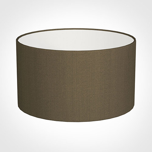 30cm Wide Cylinder Shade in Bronze Faux Silk