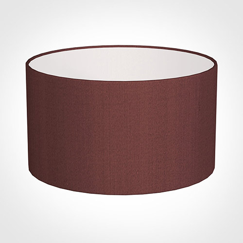 30cm Wide Cylinder Shade in Old Red Faux Silk