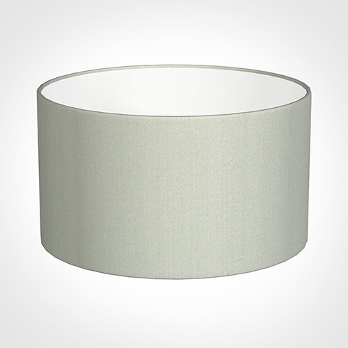 30cm Wide Cylinder Shade in Soft Grey Faux Silk