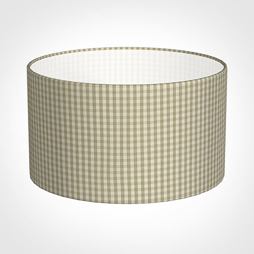 30cm Wide Cylinder Shade in Natural Longford Gingham