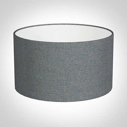 30cm Wide Cylinder in Blue Herringbone Lovat Tweed