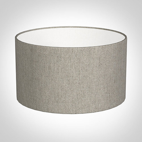 30cm Wide Cylinder in Limestone Herringbone Lovat Tweed