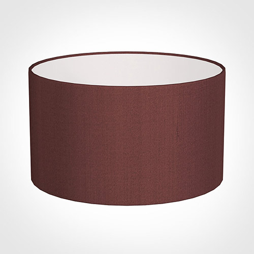 35cm Wide Cylinder Shade in Old Red Faux Silk