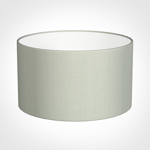 35cm Wide Cylinder Shade in Soft Grey Faux Silk