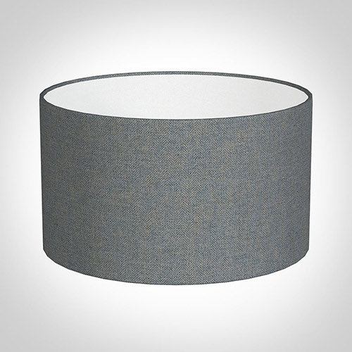 35cm Wide Cylinder in Blue Herringbone Lovat Tweed