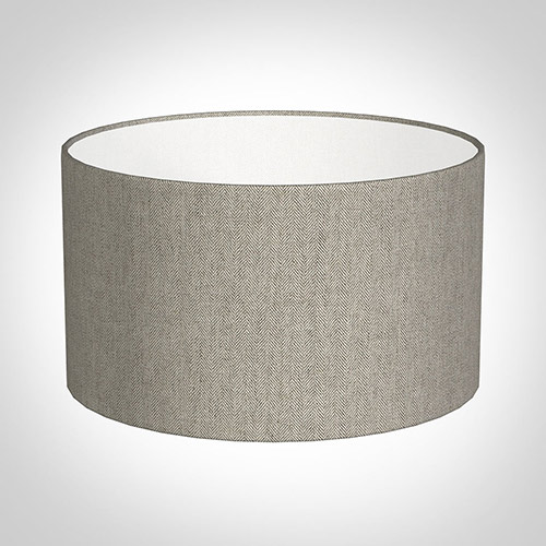 35cm Wide Cylinder in Limestone Herringbone Lovat Tweed