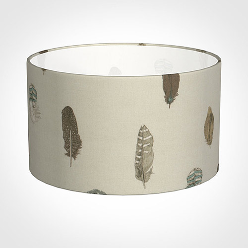 40cm Wide Cylinder Shade in Stone Featherdown
