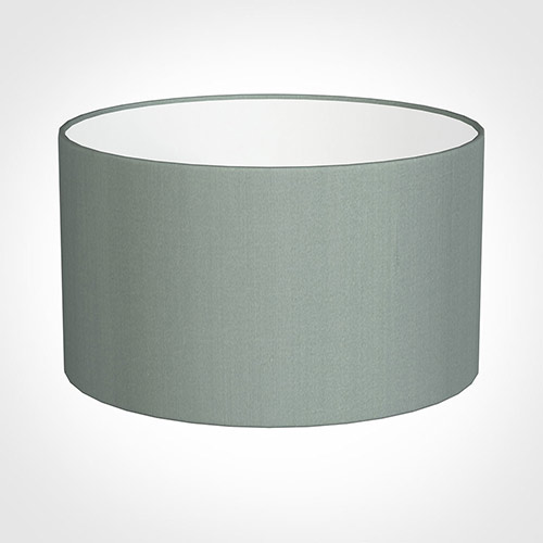 40cm Wide Cylinder Shade in Aquamarine Faux Silk