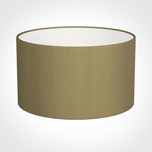 40cm Wide Cylinder Shade in Dull Gold Faux Silk
