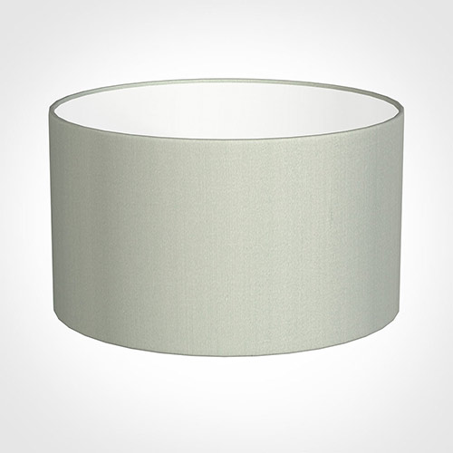 40cm Wide Cylinder Shade in Soft Grey Faux Silk
