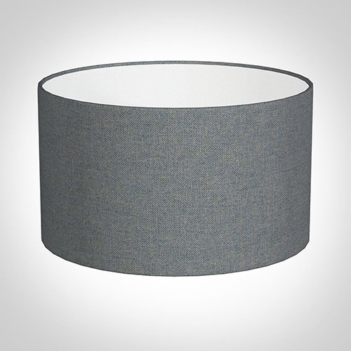 40cm Wide Cylinder in Blue Herringbone Lovat Tweed