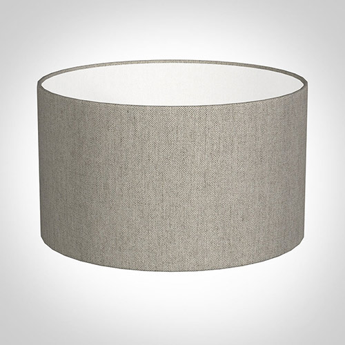 40cm Wide Cylinder in Limestone Herringbone Lovat Tweed