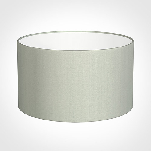 45cm Wide Cylinder Shade in Soft Grey Faux Silk