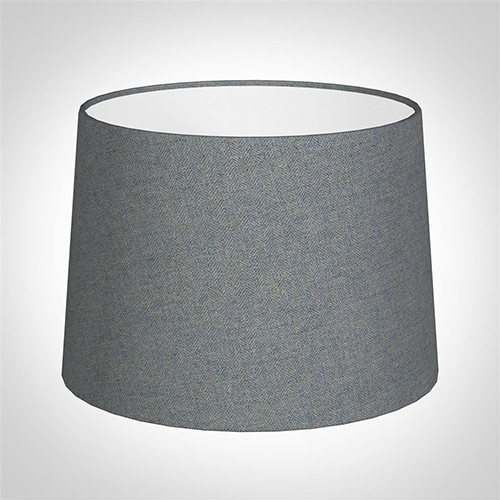 30cm Medium French Drum in Blue Herringbone Lovat Tweed