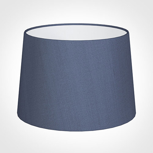 35cm Medium French Drum Shade in Blue Faux Silk