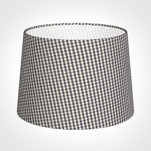 35cm Medium French Drum Shade in Grey Longford Gingham