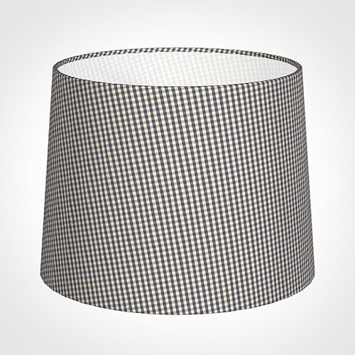 50cm Medium French Drum Shade in Grey Longford Gingham