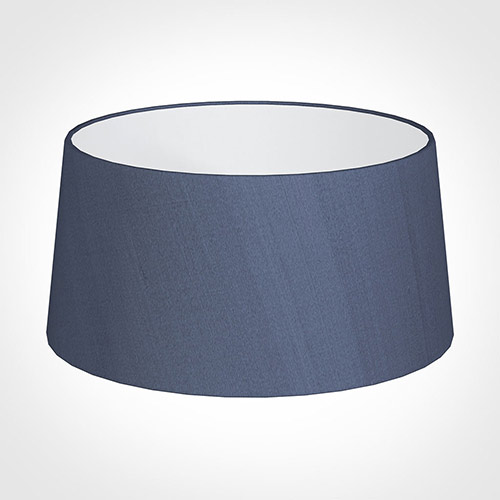 45cm Wide French Drum Shade in Blue Faux Silk